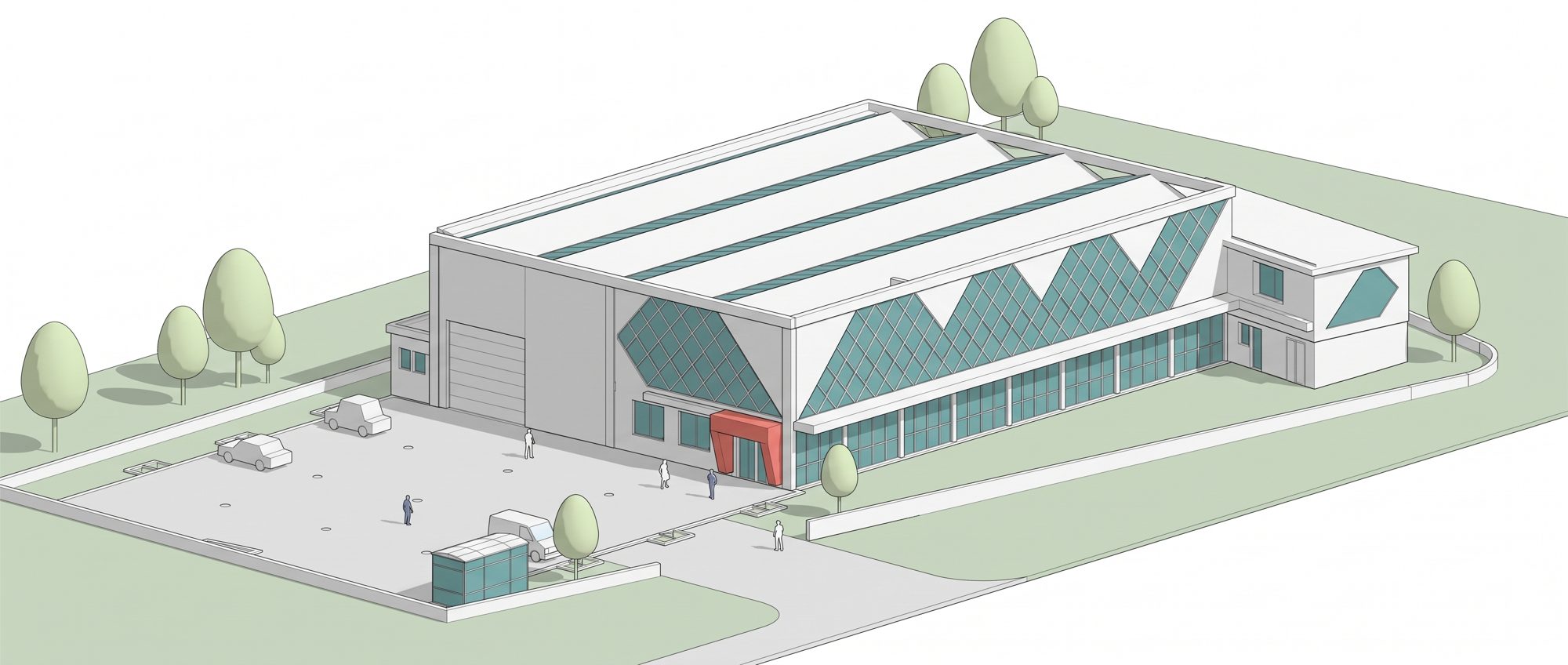 Vista assonometrica dal modello BIM del rilievo laser scanner.
